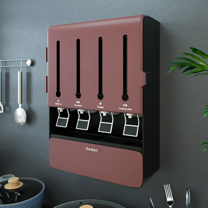 Wall-mounted organiser for spices herbs and condiments