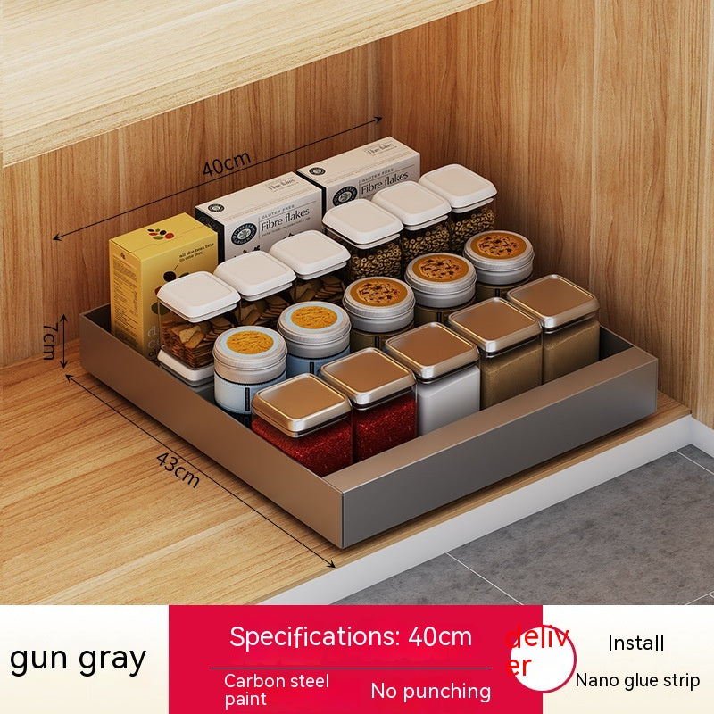 Double basket cupboard organiser for maximising kitchen storage