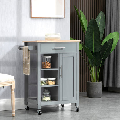 Compact rolling storage trolley for small kitchens