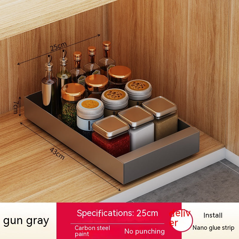 Sliding cabinet rack for kitchen and pantry organisation