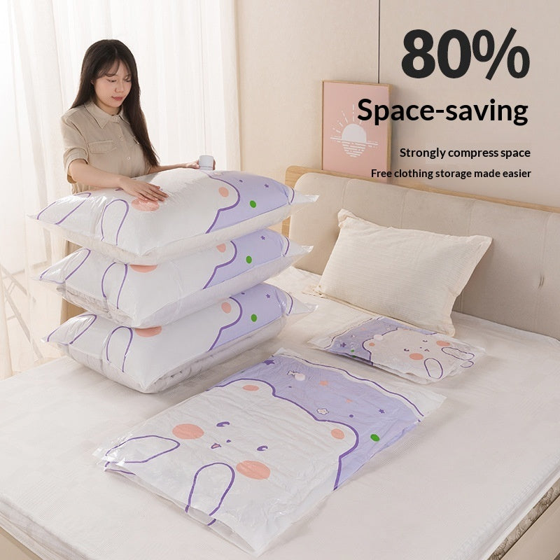 Vacuum compression bags for bulky blankets and duvets