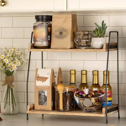 Two-level display rack for plants and household essentials