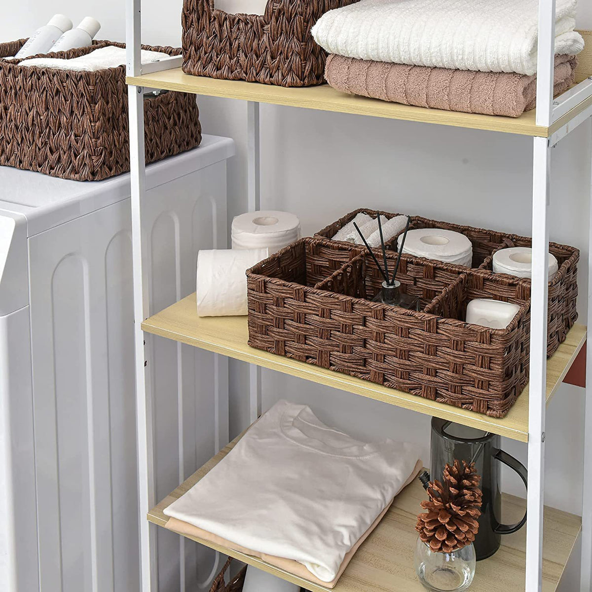 Multi-purpose tissue and storage basket for household essentials