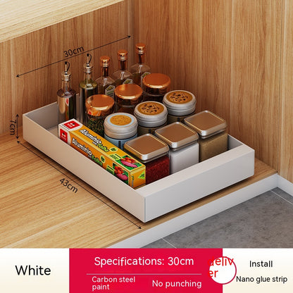 Double basket cupboard organiser for maximising kitchen storage